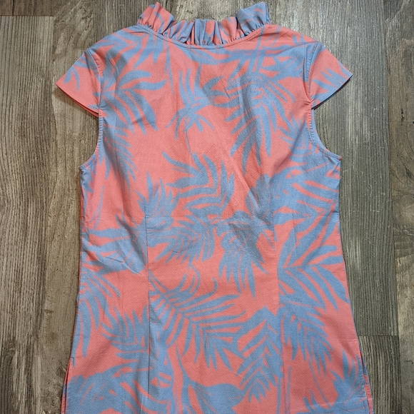 Devon Baer women's size M top V-Neck ruffle pink and blue floral pattern - Picture 4 of 5